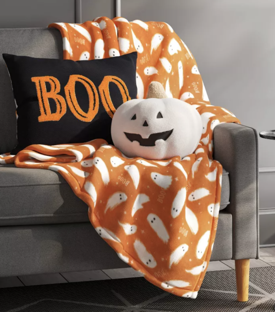 Ghost throw blanket for Halloween